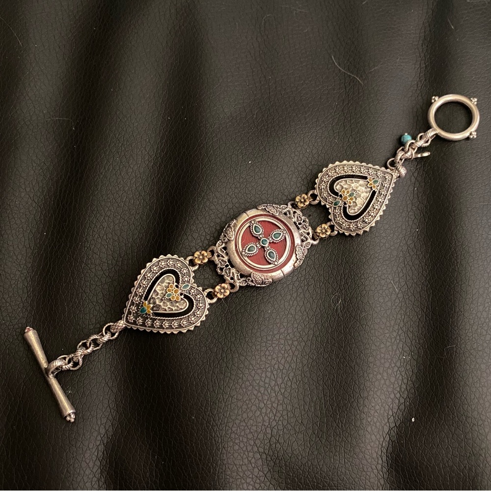 Vintage SIGNED Lucky Brand Bracelet Silver Plated